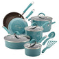 Rachael Ray - 16802 Rachael Ray Cucina Nonstick Cookware Pots and Pans Set, 12 Piece, Sea Salt Gray