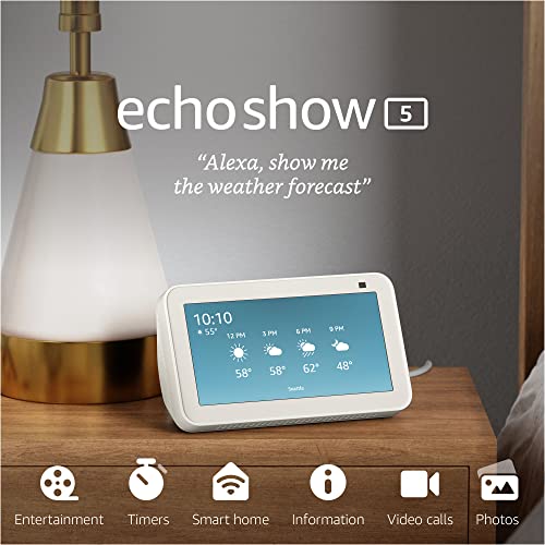 Echo Show 5 (2nd Gen, 2021 release) | Smart display with Alexa and 2 MP camera | Charcoal