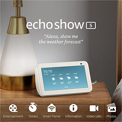 Echo Show 5 (2nd Gen, 2021 release) | Smart display with Alexa and 2 MP camera | Charcoal