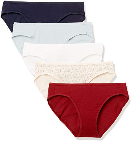 Amazon Essentials Women's Cotton Bikini Brief Underwear (Available in Plus Size), Multipacks