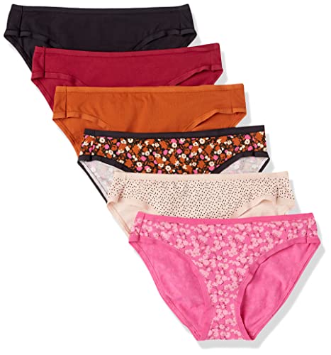 Amazon Essentials Women's Cotton Bikini Brief Underwear (Available in Plus Size), Multipacks