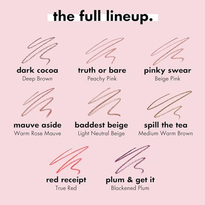 e.l.f. Cream Glide Lip Liner, Highly-Pigmented Pencil For Shaping & Sculpting Lips, Semi-Matte Finish, Vegan & Cruelty-Free, Truth or Bare