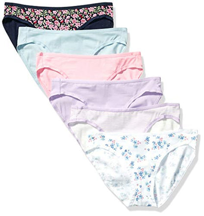 Amazon Essentials Women's Cotton Bikini Brief Underwear (Available in Plus Size), Multipacks