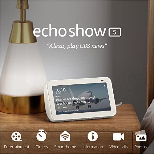 Echo Show 5 (2nd Gen, 2021 release) | Smart display with Alexa and 2 MP camera | Charcoal