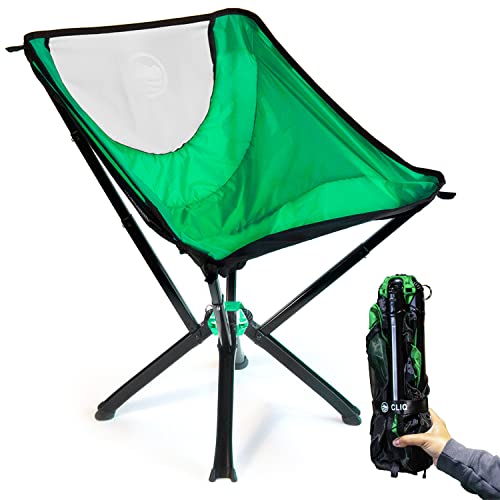 CLIQ Portable Chair - Lightweight Folding Chair for Camping - Supports 300 Lbs - Perfect for Outdoor Adventures - Moss Chair