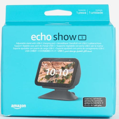 Echo Show 5 (3rd Gen) Adjustable Stand with USB-C Charging Port | Charcoal