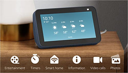 Echo Show 5 (2nd Gen, 2021 release) | Smart display with Alexa and 2 MP camera | Charcoal