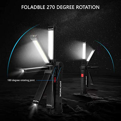 Tool Gifts for Men 2Pack Rechargeable LED Work Lights with Magnetic Base, 360° Rotation,Versatile Lighting for Repairs, Outdoors,Christmas Gifts,Stocking Stuffers Mens Gifts