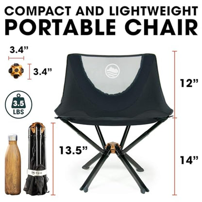 CLIQ Portable Chair - Lightweight Folding Chair for Camping - Supports 300 Lbs - Perfect for Outdoor Adventures - Moss Chair