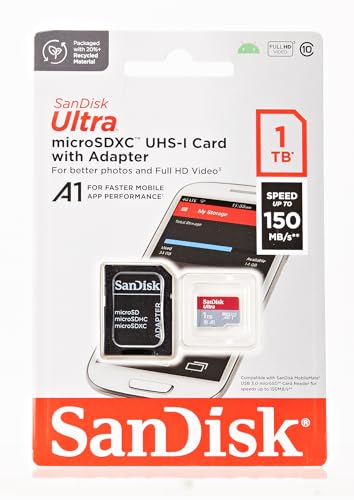 SanDisk 128GB Ultra microSDXC UHS-I Memory Card with Adapter - Up to 140MB/s, C10, U1, Full HD, A1, MicroSD Card - SDSQUAB-128G-GN6MA [New Version]