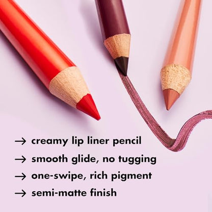 e.l.f. Cream Glide Lip Liner, Highly-Pigmented Pencil For Shaping & Sculpting Lips, Semi-Matte Finish, Vegan & Cruelty-Free, Truth or Bare