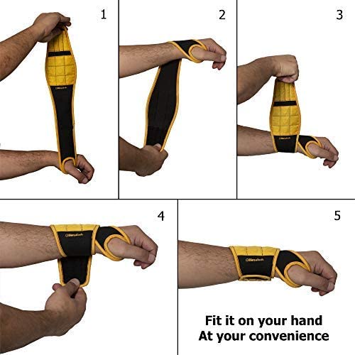 BINYATOOLS Magnetic Wristband with Super Strong Magnets Holds Screws, Nails, Drill Bit. Unique Wrist Support Design Cool Handy Gadget Gifts for Fathers, Boyfriends, Handyman, Electrician