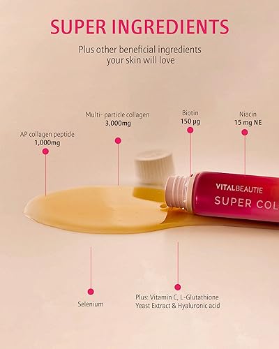 Super Collagen EX (Liquid Marine Collagen) Containing Biotin, Vitamin C, Hyaluronic Acid, L-Glutathione by AMOREPACIFIC Korean Skincare - 28 Servings