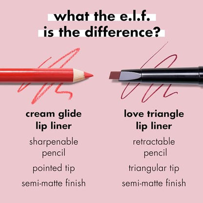 e.l.f. Cream Glide Lip Liner, Highly-Pigmented Pencil For Shaping & Sculpting Lips, Semi-Matte Finish, Vegan & Cruelty-Free, Truth or Bare