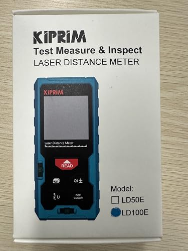 Kiprim Laser Distance Measure High Accuracy 165ft Kiprim LD50E Laser Tape Measure 50M Compact Laser Measurement Tool with Larger Backlit LCD Display,ft/m/in Switching,Bubble Level