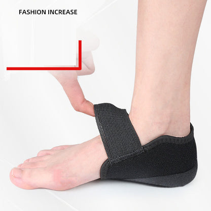 Height increasing heel cover, heel protection cover, shock-absorbing and pressure relieving Velcro heel