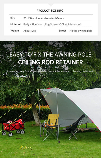 Outdoor Camping Awning Rod Fixer Tent Accessories Bracket Support Rod Fixed Pipe Holder Fishing Umbrella Adjusting Base