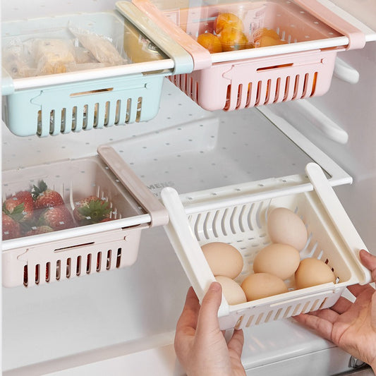 Retractable Refrigerator Divider Organizing Storage Rack Home Storage Rack Preservation Pull-Out Classification Box Refrigerator Partition Frame