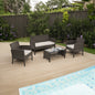 4 Pieces Outdoor Furniture Set PE Wicker Ratten Chairs Set Conversation Set Balcony Furniture