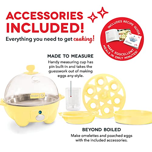 DASH Rapid Egg Cooker: 6 Egg Capacity Electric Egg Cooker for Hard Boiled Eggs, Poached Eggs, Scrambled Eggs, or Omelets with Auto Shut Off Feature - Aqua, 5.5 Inch (DEC005AQ)