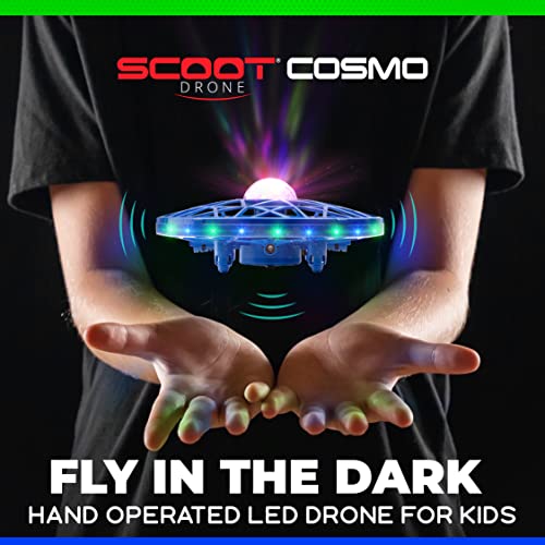 Force1 Scoot LED Hand Operated Drone for Kids or Adults - Hands Free Motion Sensor Mini Drone, Easy Indoor Small UFO Toy Flying Ball Drone Toy for Boys and Girls (Green/Blue)