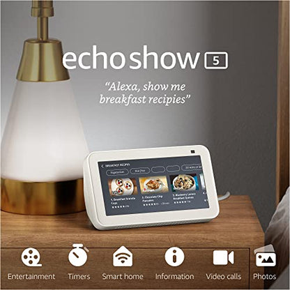 Echo Show 5 (2nd Gen, 2021 release) | Smart display with Alexa and 2 MP camera | Charcoal