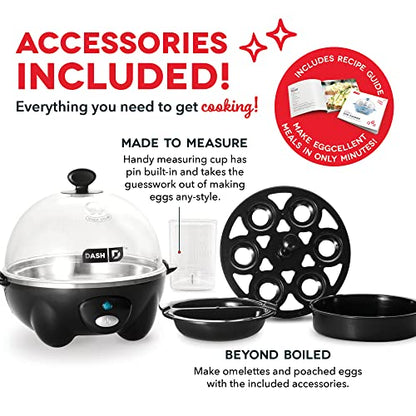 DASH Rapid Egg Cooker: 6 Egg Capacity Electric Egg Cooker for Hard Boiled Eggs, Poached Eggs, Scrambled Eggs, or Omelets with Auto Shut Off Feature - Aqua, 5.5 Inch (DEC005AQ)