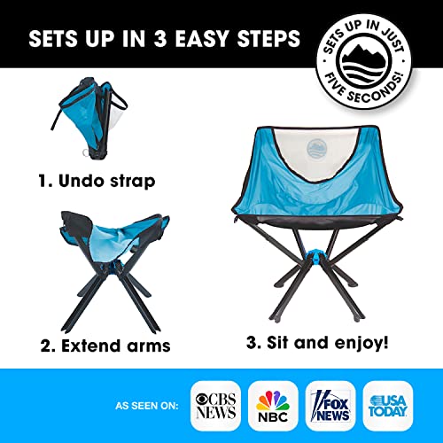 CLIQ Portable Chair - Lightweight Folding Chair for Camping - Supports 300 Lbs - Perfect for Outdoor Adventures - Moss Chair