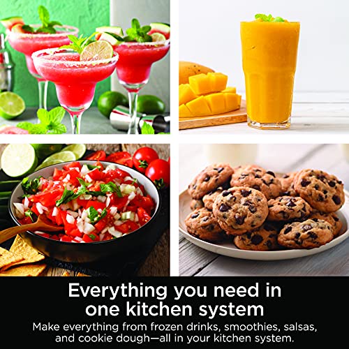 Ninja BL770 Mega Kitchen System, 1500W, 4 Functions for Smoothies, Processing, Dough, Drinks & More, with 72 Blender Pitcher, 64 Processor Bowl, (2) 16-oz. to-Go, Black, with 2 Nutri Cups + Lids