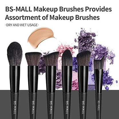 BS-MALL Makeup Brush Set 18 Pcs Premium Synthetic Foundation Powder Concealers Eye shadows Blush Makeup Brushes with black case