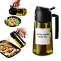 16oz Olive Oil Dispenser for Kitchen - 2 in 1 Olive Oil Dispenser and Oil Sprayer - Olive Oil Dispenser Bottle w/Stickers - Olive Oil Sprayer for Cooking Black (Light Blockage)