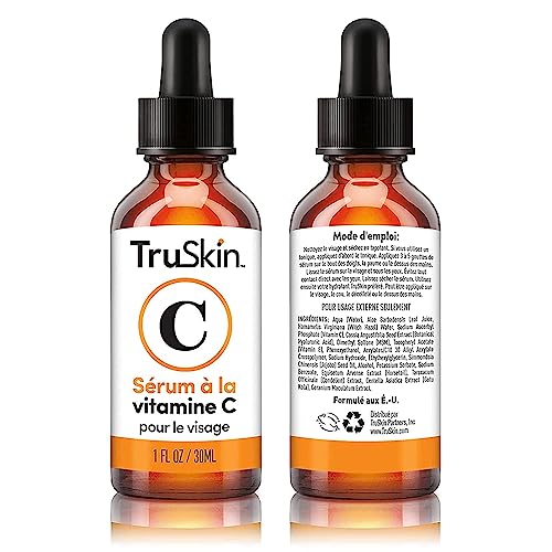 TruSkin Vitamin C Serum – Anti Aging Facial Serum with Vitamin C, Hyaluronic Acid, Vitamin E & More – Brightening Serum for Dark Spots, Even Skin Tone, Eye Area, Fine Lines & Wrinkles, 2 Fl Oz