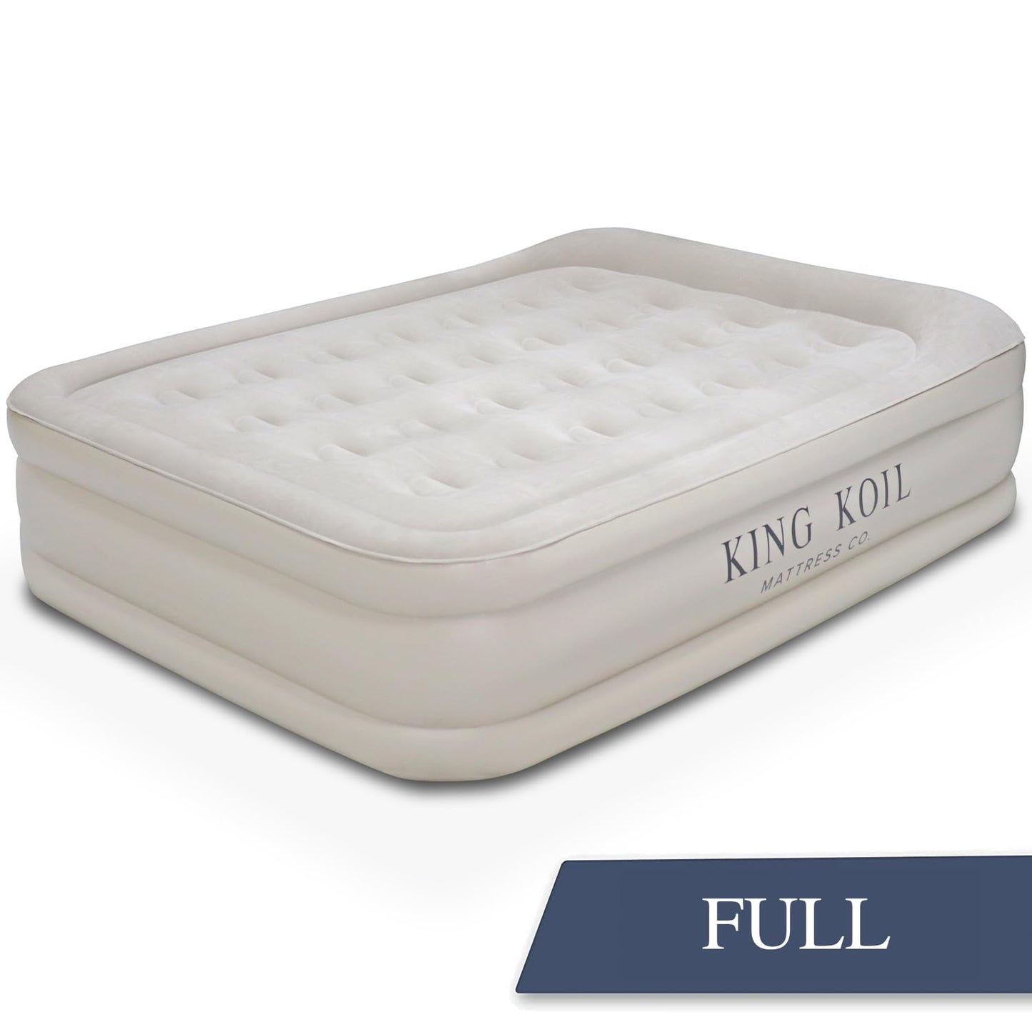 King Koil Plush Pillow Top King Air Mattress with Built-in High-Speed Pump Best for Home, Camping, Guests, 20" King Size Luxury Double Airbed Adjustable Blow Up Mattress, Waterproof, 1-Year Warranty.