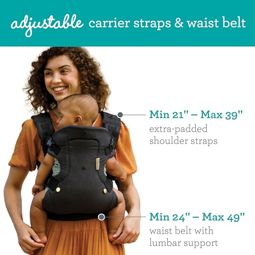 Infantino Flip Advanced 4-in-1 Carrier - Ergonomic, Convertible, face-in and face-Out Front and Back Carry for Newborns and Older Babies 8-32 lbs, Rainbow