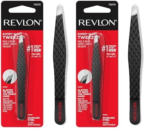 Revlon Expert Eyebrow Hair Removal Tweezer, Tweezers for Men, Women & Kids, Stainless Steel