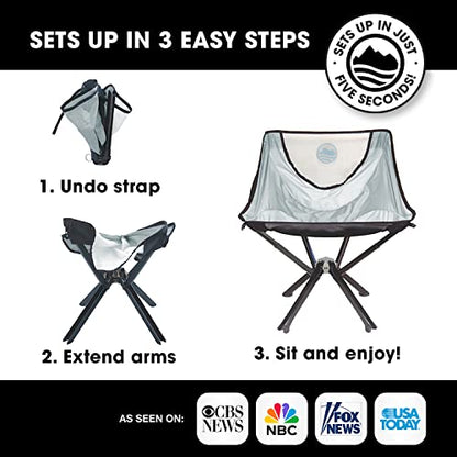 CLIQ Portable Chair - Lightweight Folding Chair for Camping - Supports 300 Lbs - Perfect for Outdoor Adventures - Moss Chair