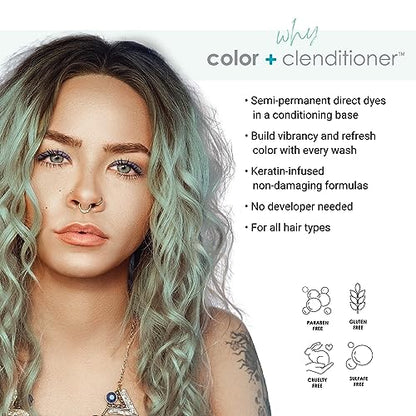 Keracolor Clenditioner Hair Dye (22 Colors) Semi Permanent Hair Color Depositing Conditioner, 12 Fl Oz