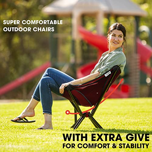 CLIQ Portable Chair - Lightweight Folding Chair for Camping - Supports 300 Lbs - Perfect for Outdoor Adventures - Moss Chair