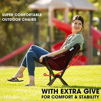 CLIQ Portable Chair - Lightweight Folding Chair for Camping - Supports 300 Lbs - Perfect for Outdoor Adventures - Moss Chair