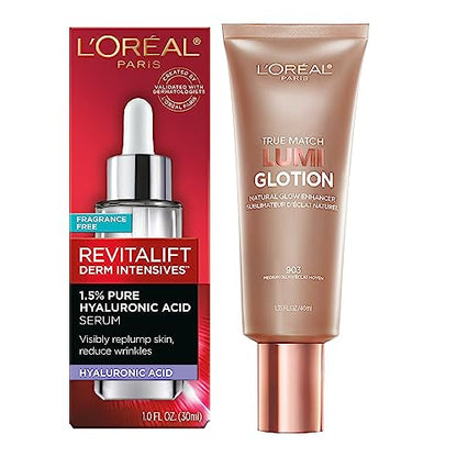 L'Oreal Paris Makeup True Match Lumi Glotion, Natural Glow Enhancer, Illuminator Highlighter, Bronzing Drops For a Sun-Kissed Glow, 903 Medium