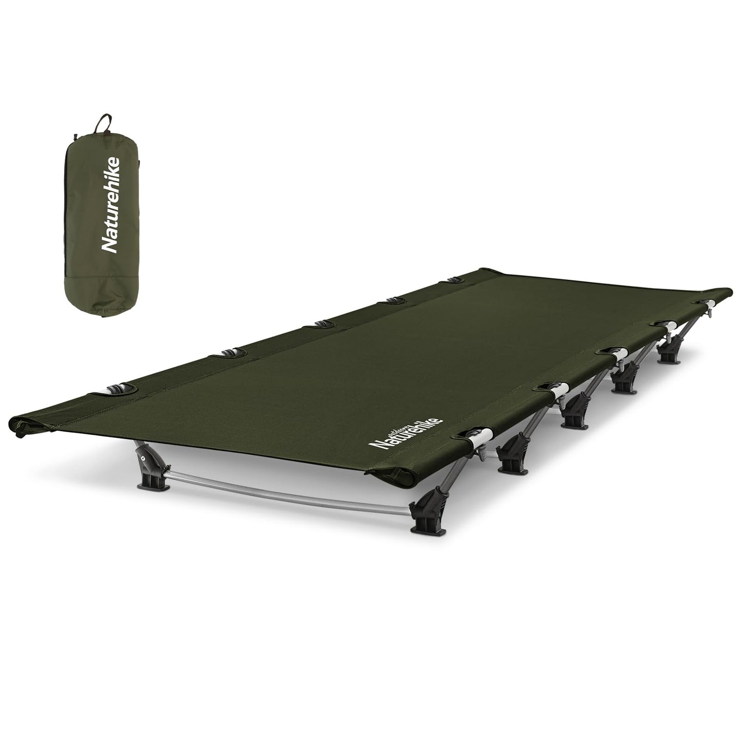 Naturehike GreenWild Camping Cot, Ultralight Folding Backpacking Cot, Supports 330lbs, Portable Camping Bed for Adults for Camping Hiking Travel Home, Black