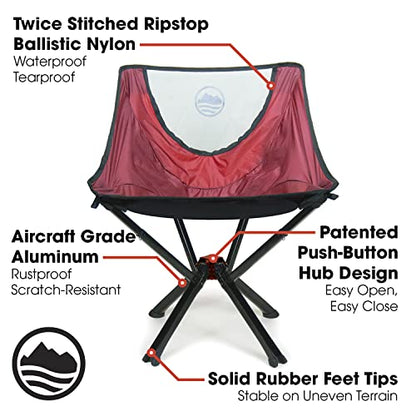 CLIQ Portable Chair - Lightweight Folding Chair for Camping - Supports 300 Lbs - Perfect for Outdoor Adventures - Moss Chair