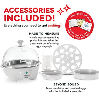 DASH Rapid Egg Cooker: 6 Egg Capacity Electric Egg Cooker for Hard Boiled Eggs, Poached Eggs, Scrambled Eggs, or Omelets with Auto Shut Off Feature - Aqua, 5.5 Inch (DEC005AQ)