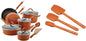 Rachael Ray - 16802 Rachael Ray Cucina Nonstick Cookware Pots and Pans Set, 12 Piece, Sea Salt Gray