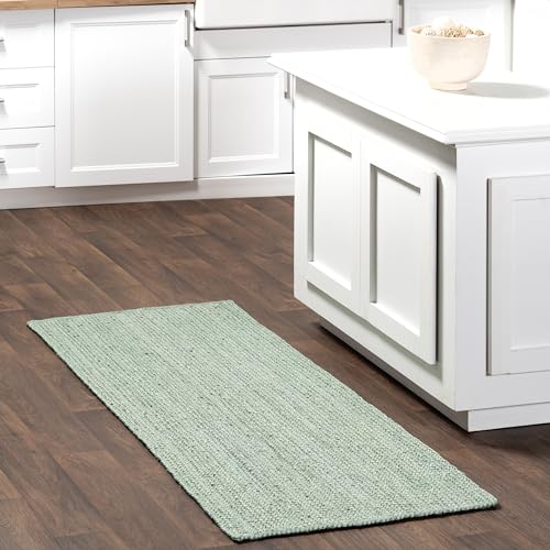 nuLOOM 6x9 Rigo Jute Hand Woven Area Rug, Natural, Solid Farmhouse Design, Natural Fiber, For Bedroom, Living Room, Dining Room, Hallway, Office, Kitchen, Entryway