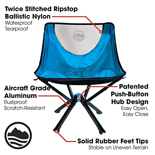 CLIQ Portable Chair - Lightweight Folding Chair for Camping - Supports 300 Lbs - Perfect for Outdoor Adventures - Moss Chair