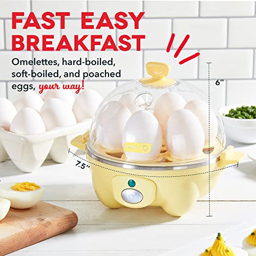 DASH Rapid Egg Cooker: 6 Egg Capacity Electric Egg Cooker for Hard Boiled Eggs, Poached Eggs, Scrambled Eggs, or Omelets with Auto Shut Off Feature - Aqua, 5.5 Inch (DEC005AQ)