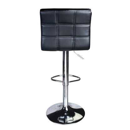 Leopard Modern Square PU Leather Adjustable Bar Stools with Back, Square Back Bar Stools Set of 2, Bar Height Swivel Barstools for Kitchen Counter (Black)