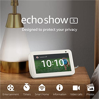 Echo Show 5 (2nd Gen, 2021 release) | Smart display with Alexa and 2 MP camera | Charcoal