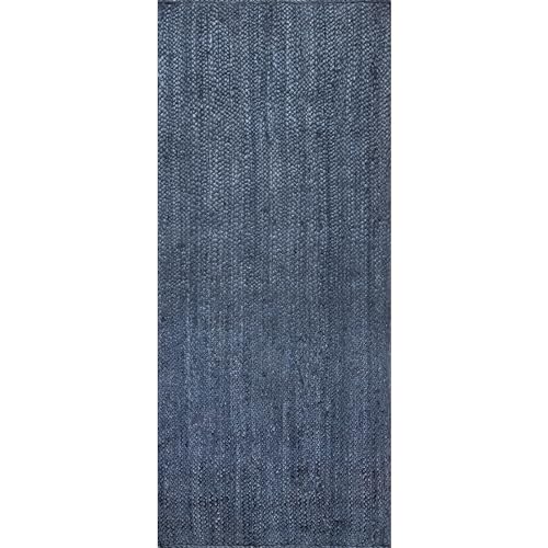 nuLOOM 6x9 Rigo Jute Hand Woven Area Rug, Natural, Solid Farmhouse Design, Natural Fiber, For Bedroom, Living Room, Dining Room, Hallway, Office, Kitchen, Entryway